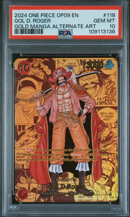 Gold D. Roger Manga Alternate Op 09 Psa 10